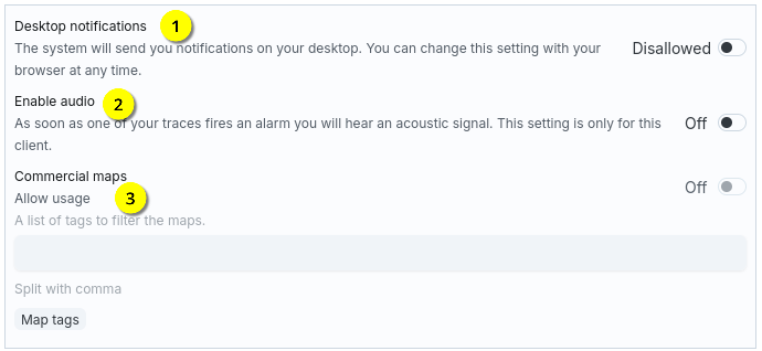 Client settings