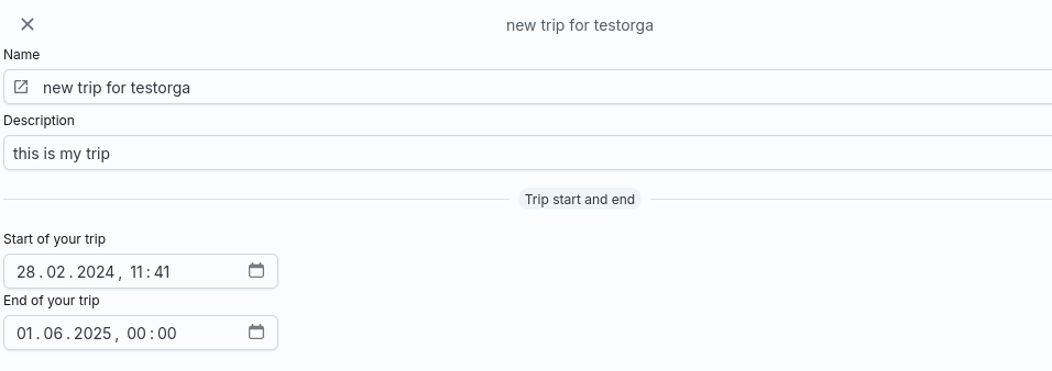 Trip basedata